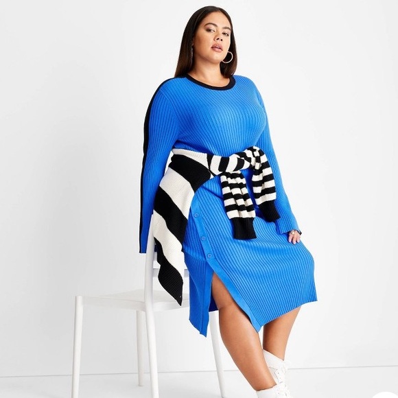 🔖 FUTURE COLLECTIVE x Target Long Sleeve Sweater Dress Kahlana Barfield Brown - Picture 10 of 17